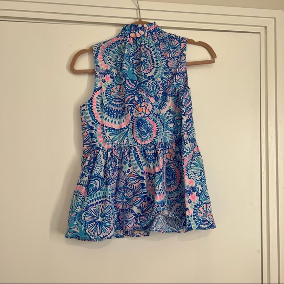 Lilly Pulitzer Novella Printed Peplum Top XXS - Picture 7 of 14